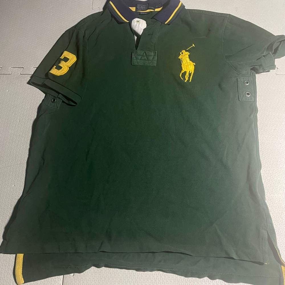 Polo by Ralph Lauren Dark Green Polo with Yellow Accents